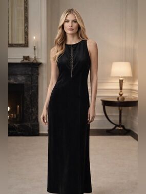 Elie Tahari Velvety Black Sleeveless Cocktail Dress